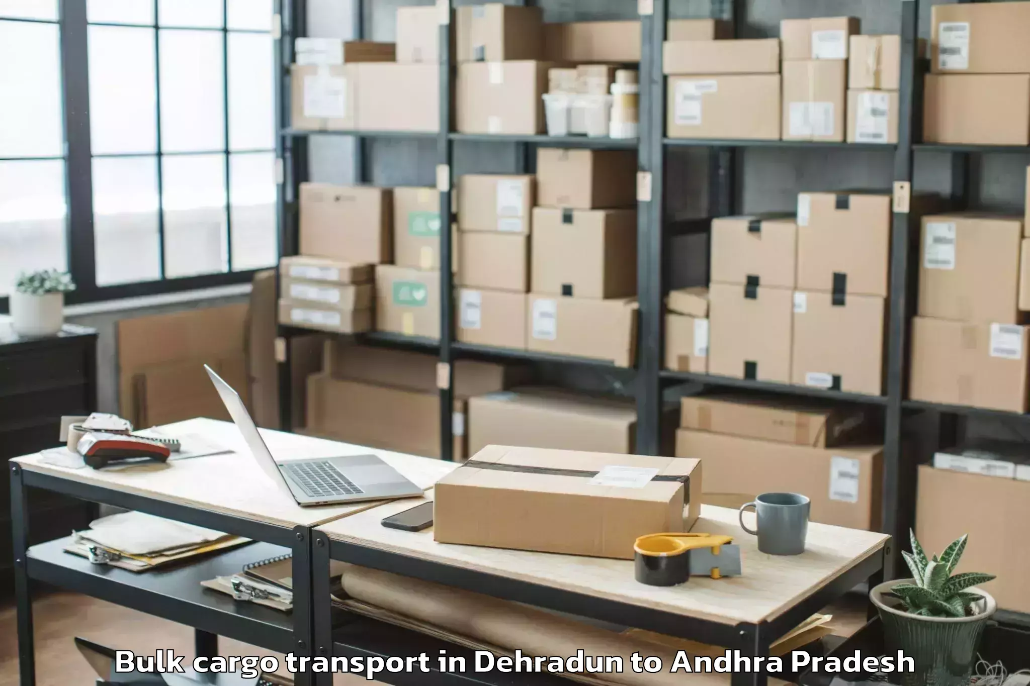 Trusted Dehradun to Vissannapeta Bulk Cargo Transport